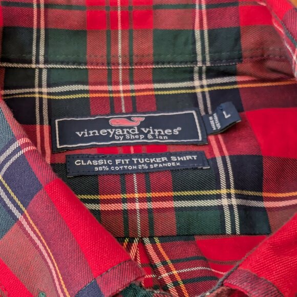Vineyards Vines Men's Cotton Tucker Tartan Button Down Shirt (L) - Picture 7 of 8